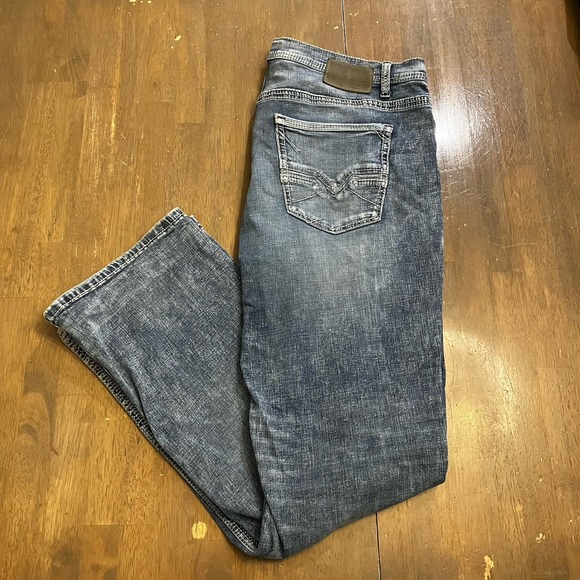 BKE Tyler Other - BKE Tyler Bootleg Jeans Pants Mens 40L 40x33 Blue Denim Stretch Straight Buckle